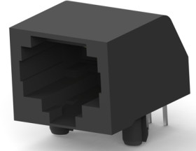 Socket, RJ45, 8 pole, 8P8C, Cat 3, solder connection, through hole, 5555164-1