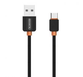 KABEL USB C 2A 1M QUICK CHARGER CZARNY