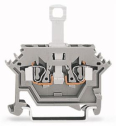 2-wire disconnect terminal block, spring-clamp connection, 0.08-2.5 mm², 2 pole, 10 A, 6 kV, gray, 280-612