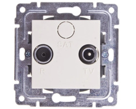 DANTE Gniazdo antenowe RTV przelotowe 8dB krem 450374