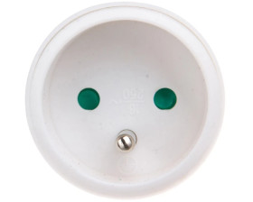 Gniazdo przenośne proste 10/16A 250V 2P+Z z uchwytem białe EM-FBYC-01 P0045