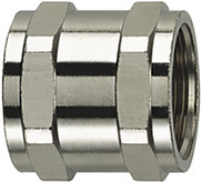 Hose connector, straight, (L) 32.5 mm, head Ø 39 mm, NPB, metal, for metal protective hoses, 166-50403