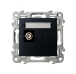 SZAFIR Gniazdo antenowe typu F pojedyncze czarny metalik GPA-1ZF/m/33