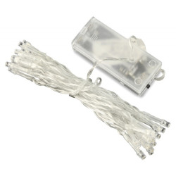 Lampki choinkowe LED na baterie - białe ciepłe - 30szt.