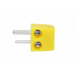 Wtyk głośnikowy kątowy skręcany żółty / Lx0046