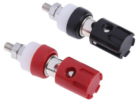 Gniazdo montażowe, śred.: 7.2mm, Czarny, czerwony, 15A, 48V