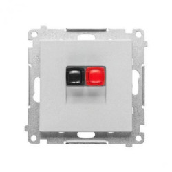 Simon 55 Gniazdo głośnikowe 1-krotne (moduł). Przekrój przewodów dla wejścia i wyjścia 2,5 mm2 Aluminium mat TGL1.01/143