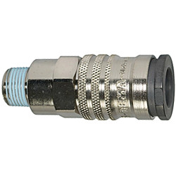 Quick-release coupling, L 74.7 mm, 35 bar, steel/brass, for hose, 107442
