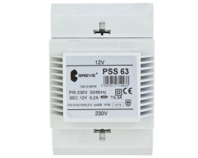 Transformator 1-fazowy modułowy bezpieczeństwa PSS 63 230/ 12V 5,2A, na szynę DIN, IP30, Ta 40, 16012-9976