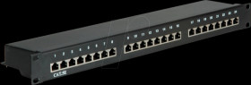 26990328 19" patch panel, 1 U, 24-port, Cat. 5e, black