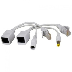 Splitter P-POE1 RJ45 kat.5e 2 wtyki / 1 gniazdo rozdzielacz do kamer IP POE Pulsar