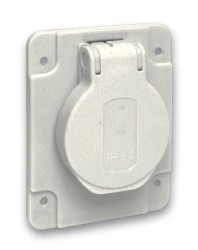 Gniazdo PK, szare, 2p+PE, 10/16A, 250 V, niemieckie, IP54, podtynkowe PKS62G