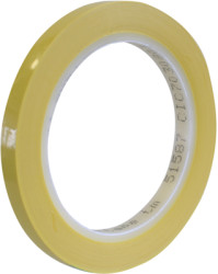 Electronics adhesive tape, 9 x 0.056 mm, polyester, yellow, 66 m, 51587F17 9MM/66M