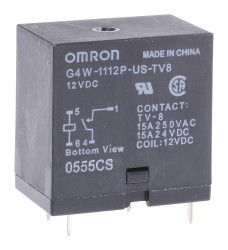 Przekaźnik mocy 12V dc SPST Omron, montaż PCB 180Ω Otwór przezierny