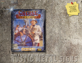 Rustic PC DOS, Amiga Game Cruise for a Corpse Box Artwork Metal Sign [643]