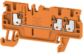 Through terminal block, push-in connection, 0.5-1.5 mm², 3 pole, 17.5 A, 6 kV, orange, 1552780000