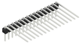 Pin header, 15 pole, pitch 2.54 mm, angled, black, SL318215Z