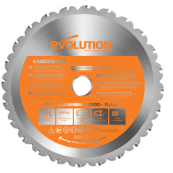 Evolution RAGEBLADE210MULTI Multi-Material Mitre Saw Blade 210 x 25.4mm x 24T