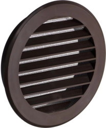 Kratka wentylacyjna okrągła Fi 100 brązowa z siatką