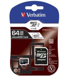 KARTA SDXC MICRO 64GB VERBATIM CL10+AD