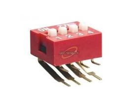 DIP-SWITCH 4-BIEGOWY KĄTOWY CZERWONY