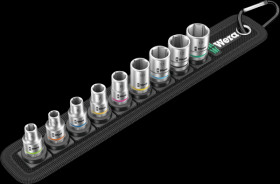 05003883001 Socket wrench set, belt 4, external hex, 1/4", 10-piece