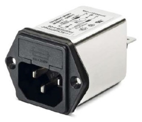 Filtr wejściowy złącza IEC1 10A C14 Schaffner Montaż na kołnierzu 5 x 20mm