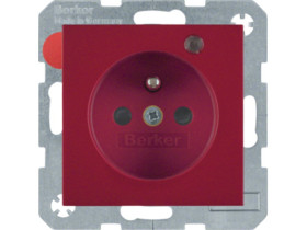 B.X/S.1 Gniazdo z uz. i LED kontrolną z podwyższoną ochroną styków czerwony 6765098915 HAGER