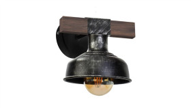 Kinkiet Faro Black / Wood 1Xe27 60W Mlp6241 Milagro