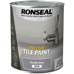 Ronseal 37685 One Coat Tile Paint Granite Grey Satin 750ml