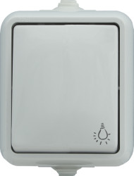 HYDRO Przycisk światło natynkowy IP44 biały 120403