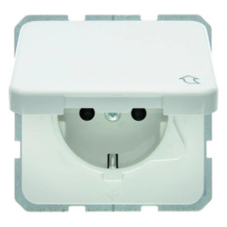 Gniazdo SCHUKO z pokrywą śnieżnobiały podtynkowe IP44 471509