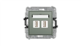 Icon Mechanizm Gniazda Podwójnego 2Xusb A-A 2.0 Szałwiowy 61Igusb-2