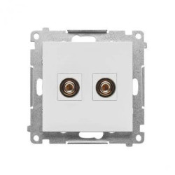 Simon 55 Gniazdo głośnikowe pojedyncze (moduł). Przekrój przewodów dla wyjścia do 6 mm2 Jasnoszary mat TGL.01/114