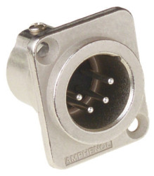 Złącze XLR 4 -pinowe Montaż na panelu Męski