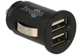 Ładowarka; samochodowa; CAR-44177; 5V DC; 2,1A; 10W; 2x gniazdo USB typ A; 12÷24V DC; kolor czarny; wtyk do zapalniczki samochod
