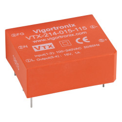 Vigortronix VTX-214-015-115 15W SMPS AC-DC Converter 15V Output