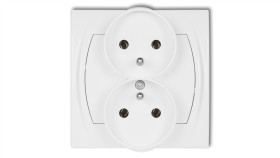 Logo Gniazdo Podwójne Z/U Biały Lgpr-2Z