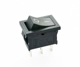 Przełącznik kołyskowy stabilny czarny ON-OFF, 3-pin