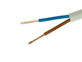 Kabel prądowy OMY 2x0,75mm okrągły linka 1m H03VV-F biały