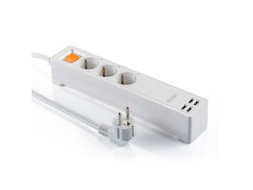 VT-5018 EU Przedłużacz WIFI 3xGN. 4xUSB typ: FR kompatybilny z Amazon Alexa i Google Home 8447 V-TAC