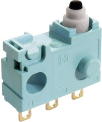 Ultraminiature snap-action switche, On-On, solder connection, pin plunger, 1.5 N, 0.1 A/30 VDC, IP67, ASQ10410J