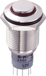 Przycisk wandaloodporny chwilowy TRU COMPONENTS LAS2GQH-11E/R/12V/N/P, 1 x wł/(wł), 1 szt.