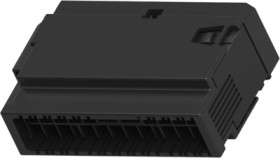 Plug, unequipped, 20 pole, straight, 2 rows, black, 282994-2