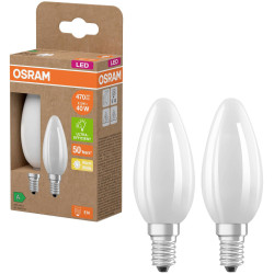 OSRAM 4099854253805 LED CLASSIC B Energy Eff A 2.2W 827 Frosted E14 Bulb