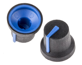 Pokrętło potencjometru oś: 6mm średnica: 16.8mm Wielowypustowe Czarny RS PRO