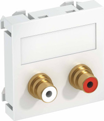 Nośnik multimedialny Audio Cinch 2x gniazdo OBO Bettermann, 6105048, aluminiowy, (S x W x G) 45 x 45 x 9 mm