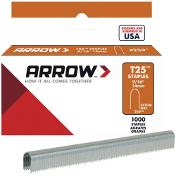 Arrow T25S-916 T25 Staples 14mm (9/16in) Box 1000