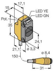 Bezzwrotny czujnik fotoelektryczny Turck QS18VN6RBQ 3061670 1 szt.