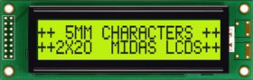 Wyświetlacz alfanumeryczny LCD, , Alfanumeryczny, Midas